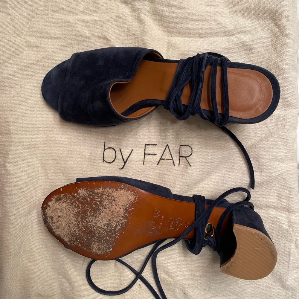 by FAR suede mules